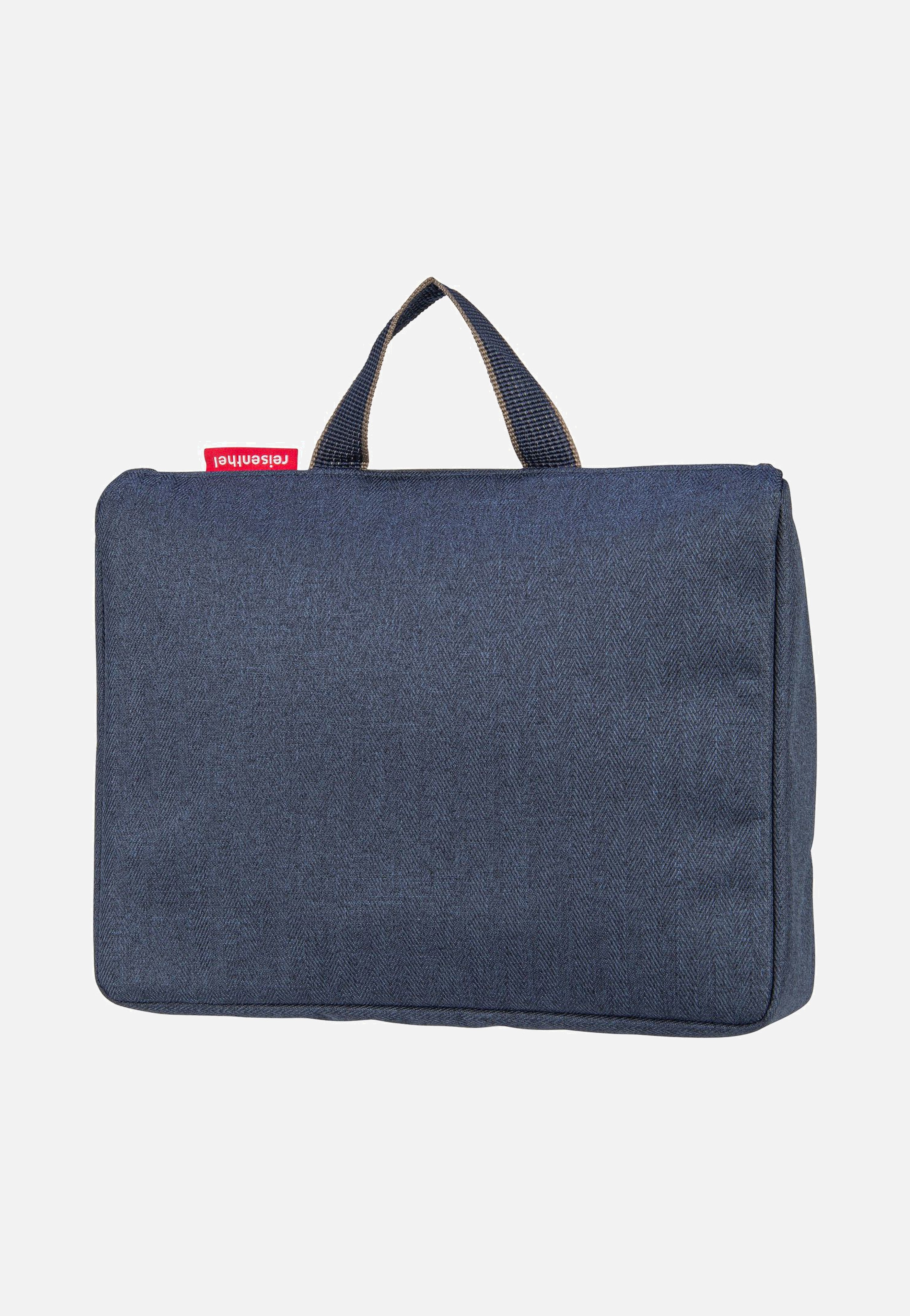 toiletbag XL Herringbone Dark Blue - Kulturbeutel