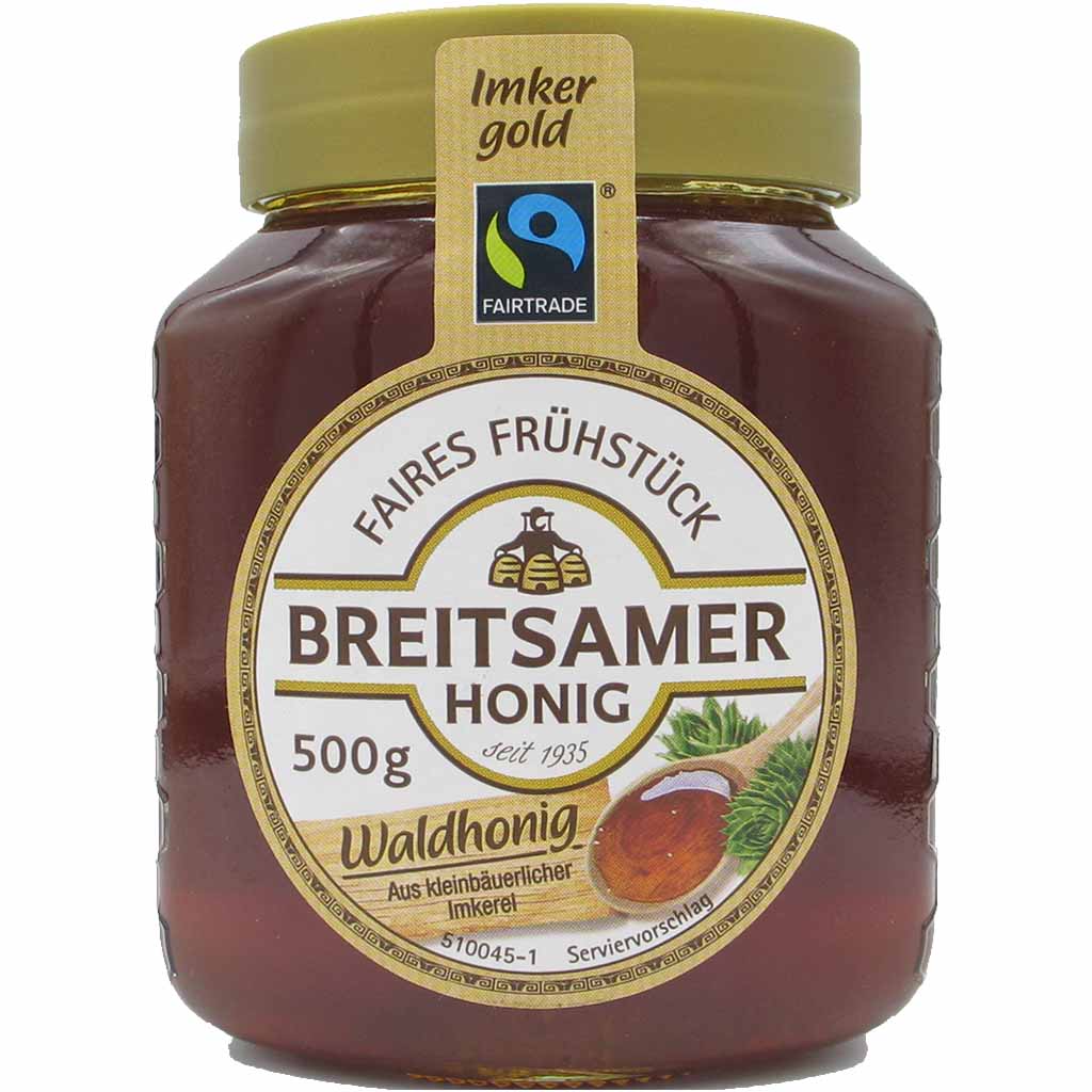 Breitsamer Honig Imkergold Waldhonig Flüssig Fairtrade 500g MHD:30.8.26