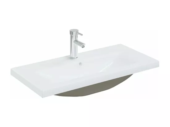 Meuble lavabo avec bassin intégré Chêne brun Bois d'ingénierie