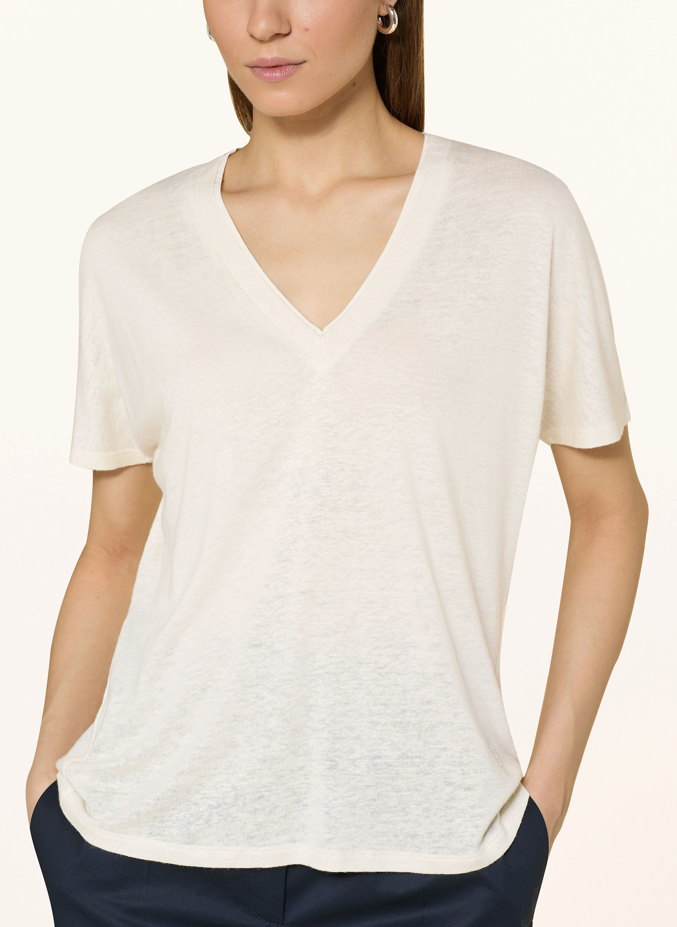 BOSS T-Shirt EYLINA mit Leinen