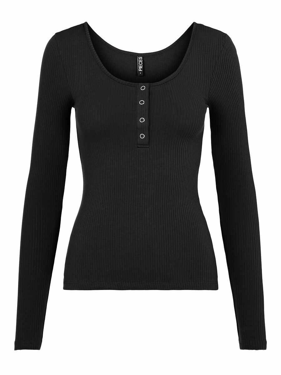 PEÇAS<br>Camiseta de manga comprida com efeito canelado