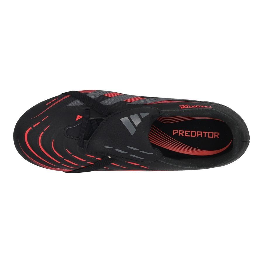 adidas Predator League Fold-over Tongue FG Stealth Victory - Noir/Gris/Lucid Red Enfant
