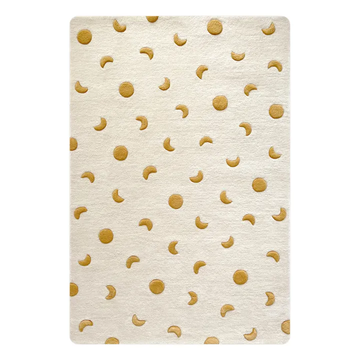 Maison Deux Tapis Lunes en laine | Doré