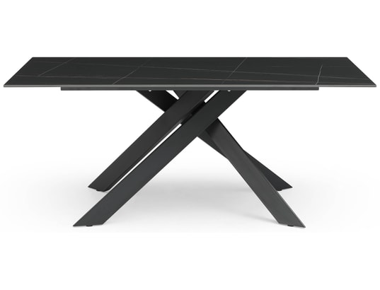 CONCEPT1 - Table de salle à manger Cruise céramique effet marbre noir 180x90x76 cm