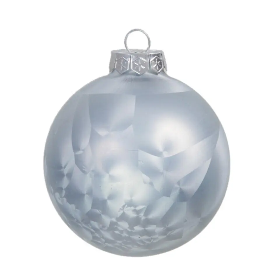 Othmar Decorations Luxe kerstballen - 4x -8 cm - wit/grijs -glas