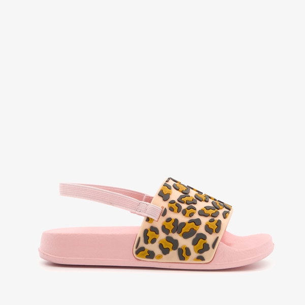 Kinder badslippers met luipaardprint