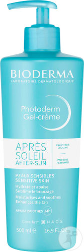 Bioderma Photoderm Gel-Crème Après-Soleil Peaux Sensibles Flacon Pompe 500ml