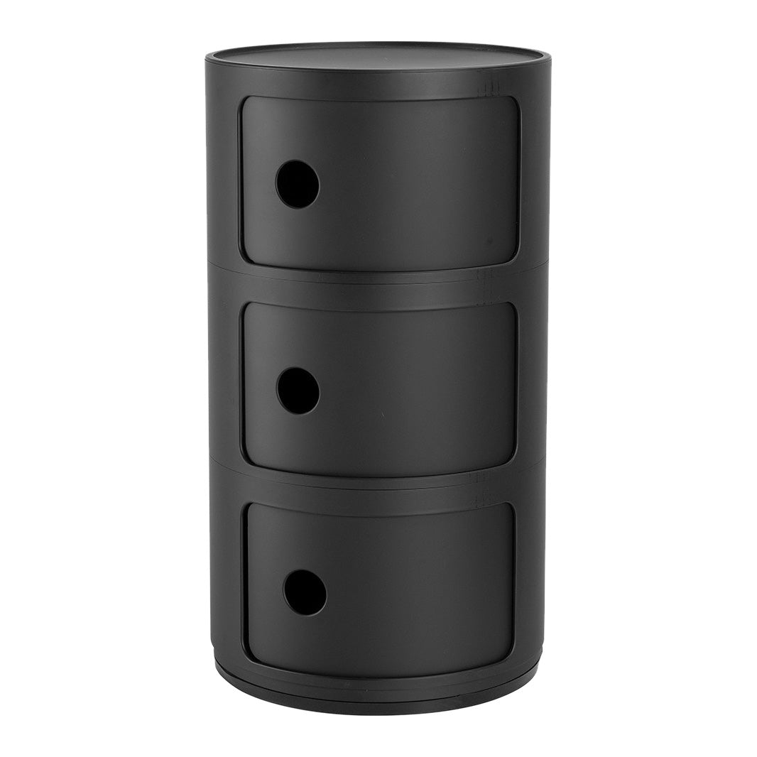 Kartell Componibili Kast Ã 32 cm - 3 Modules - Mat Zwart
