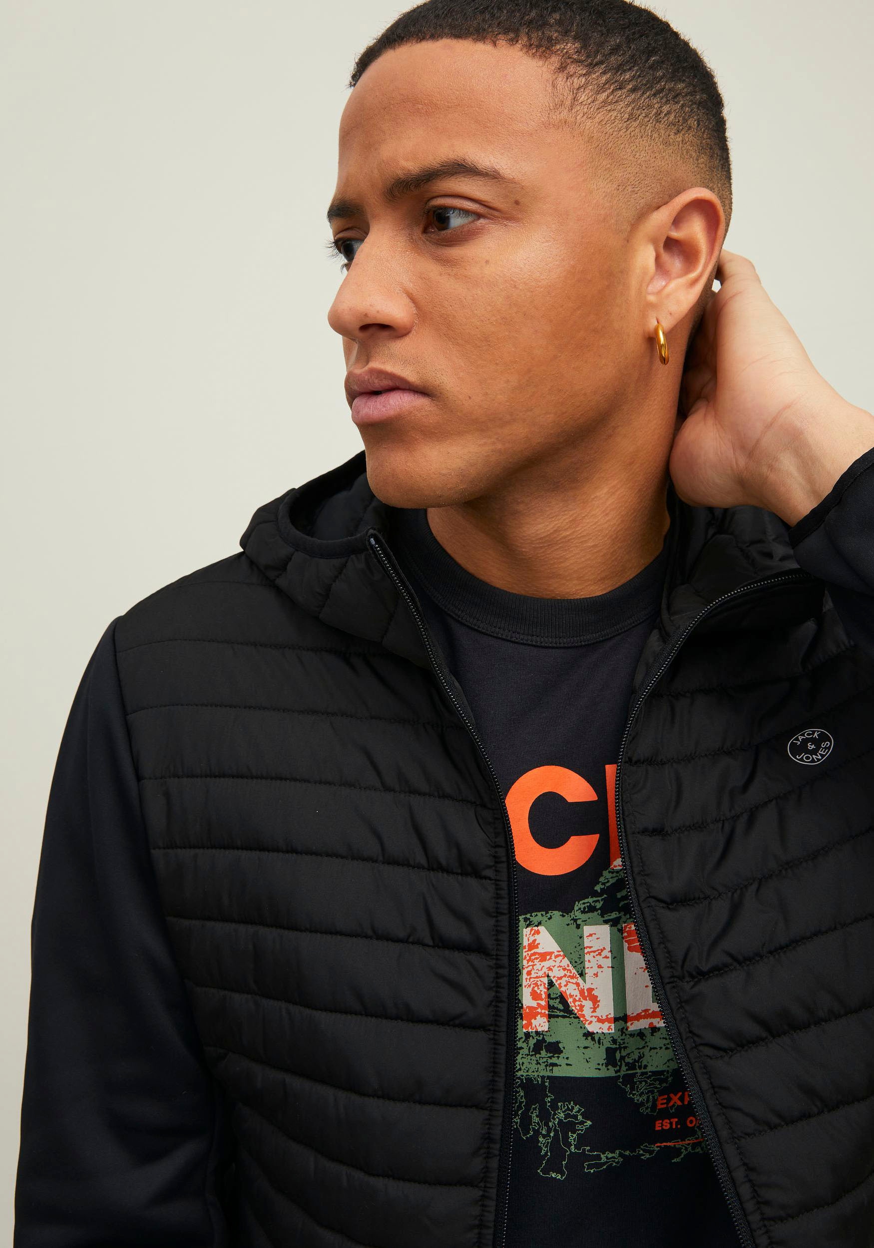 Jack & Jones Steppjacke »JJEMULTI mit Kapuze und Futter« mit Kapuze unifarben, modisch, regular fit, Polyester