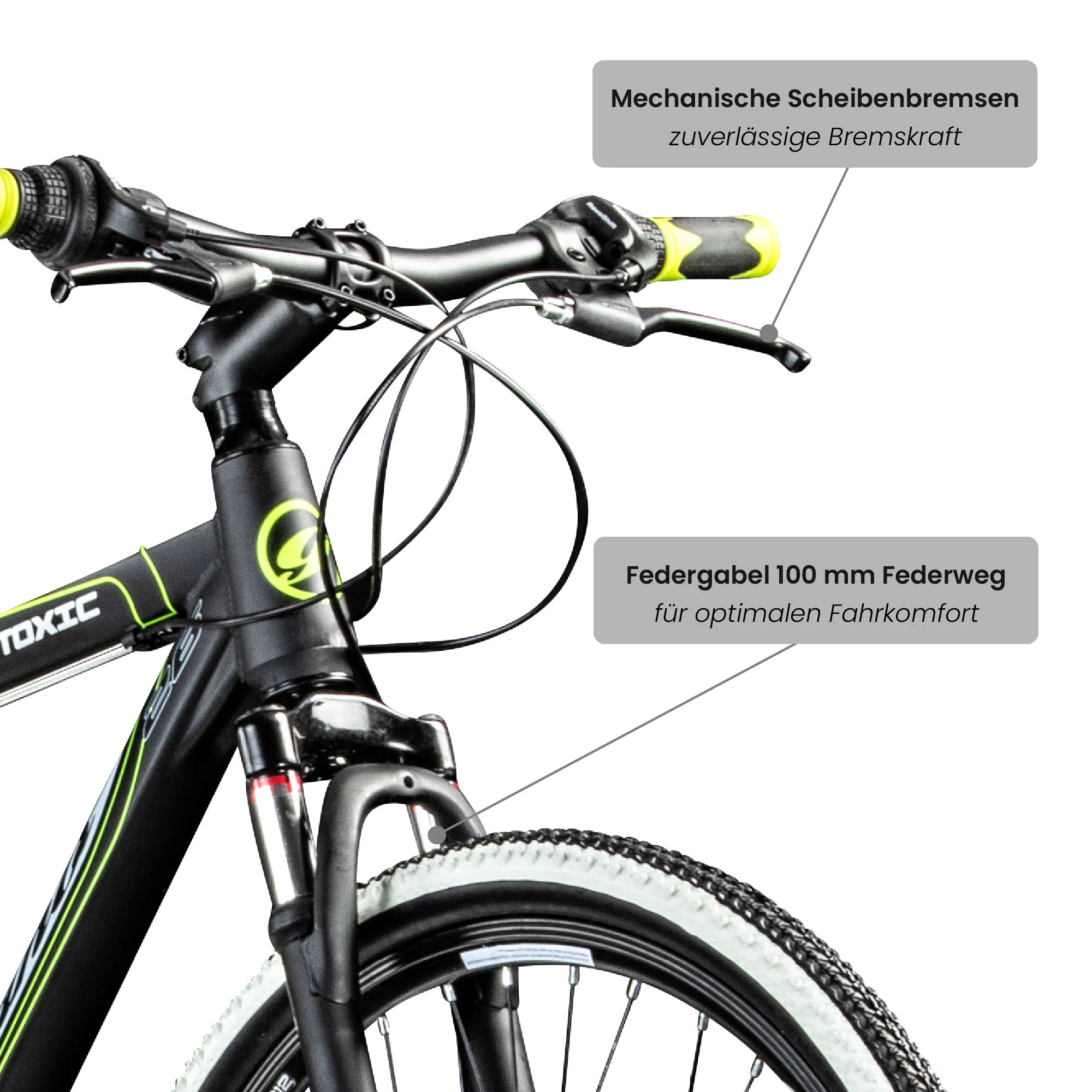 Galano Toxic 26 Zoll Mountainbike 145 - 185 cm MTB Hardtail Fahrrad 21 Gänge Scheibenbremsen Damen Herren Jugendliche unisex