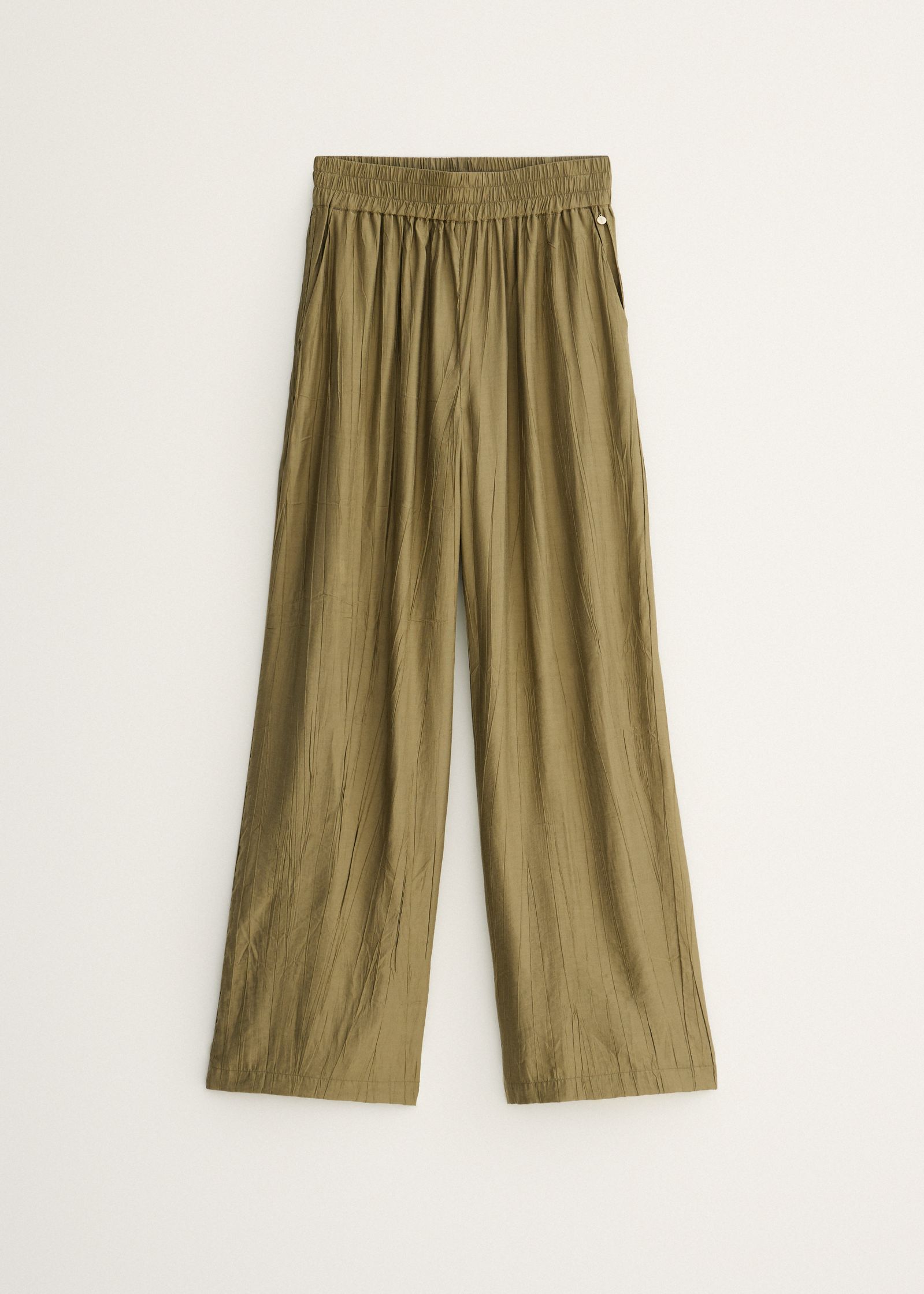 Wijde broek met crinkle structuur