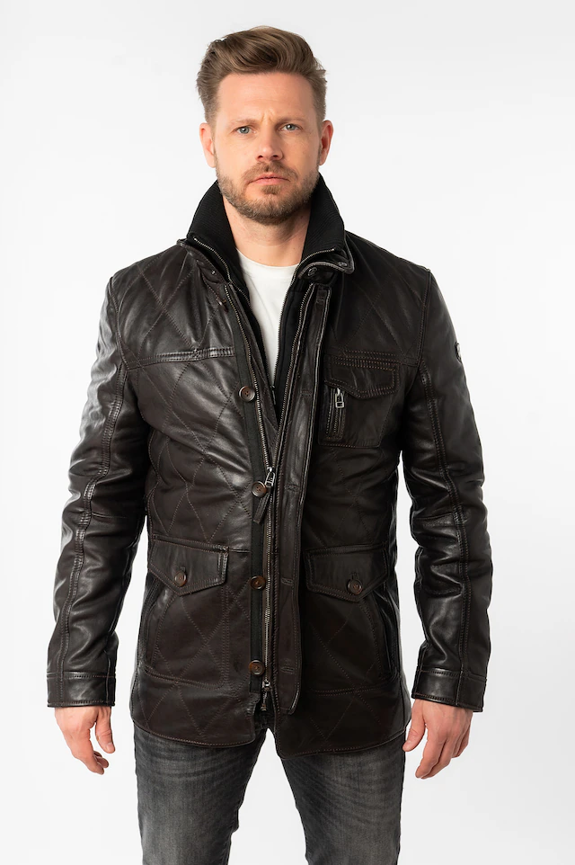 Mauritius Lederjacke »MMCassimo« mit Stehkragen, gesteppt
