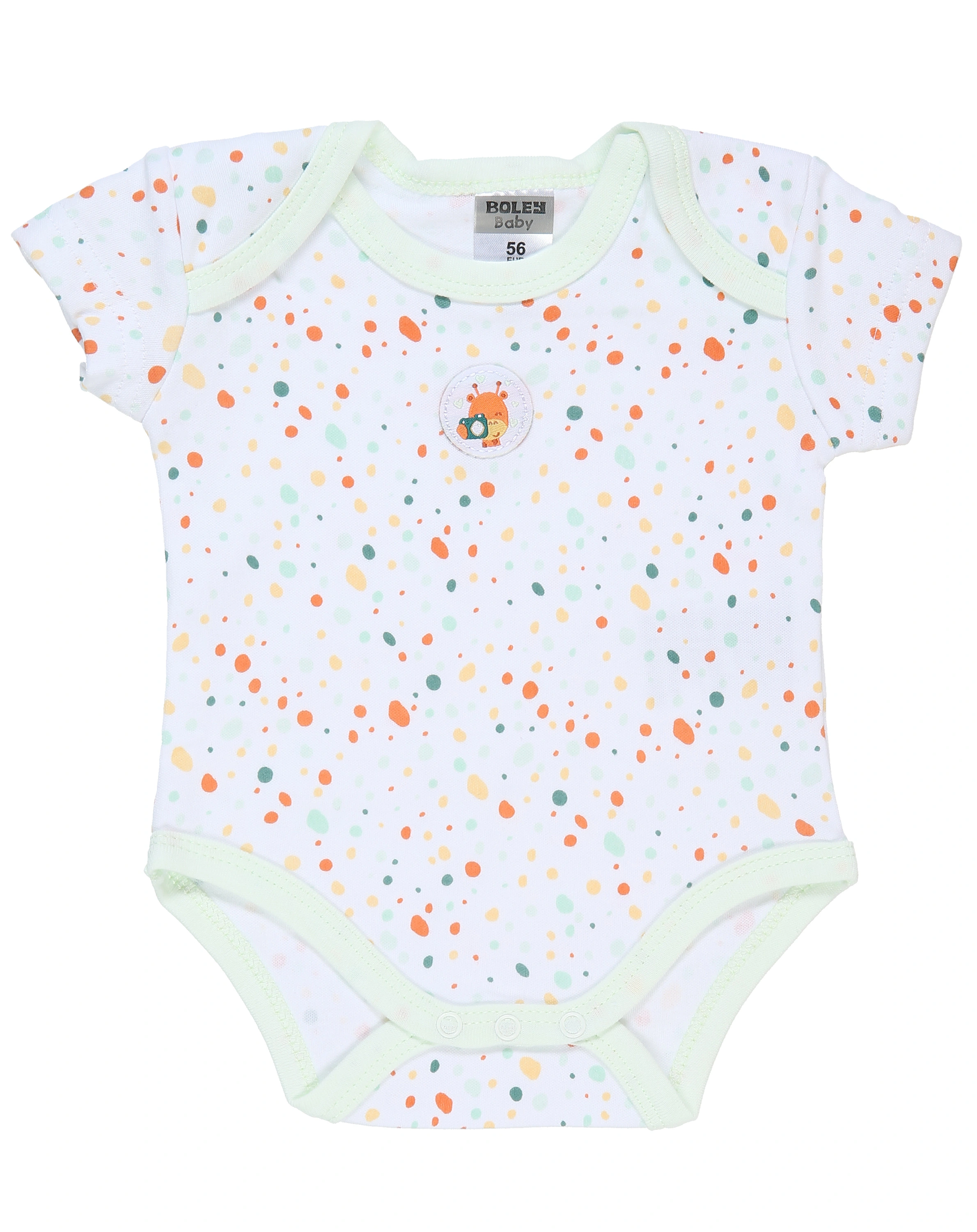 Kurzarm-Body ENJOY LIFE 3er-Pack in grün/weiß