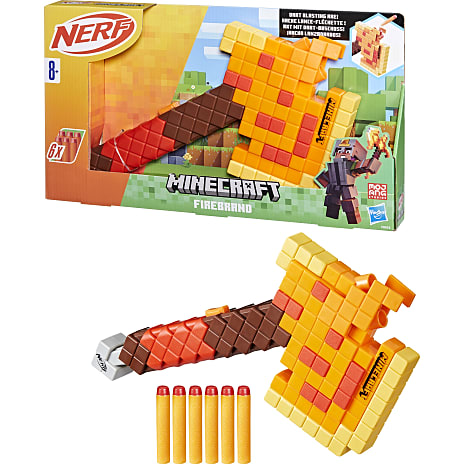 Nerf Minecraft Firebrand-økse blaster med 6 pile