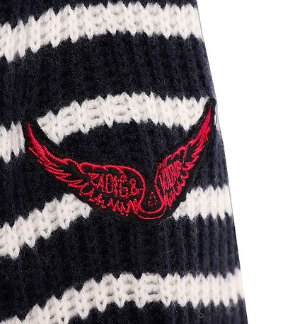 Zadig & Voltaire Bluse - Kurz geschnitten - Wolle - Navy/Weiß