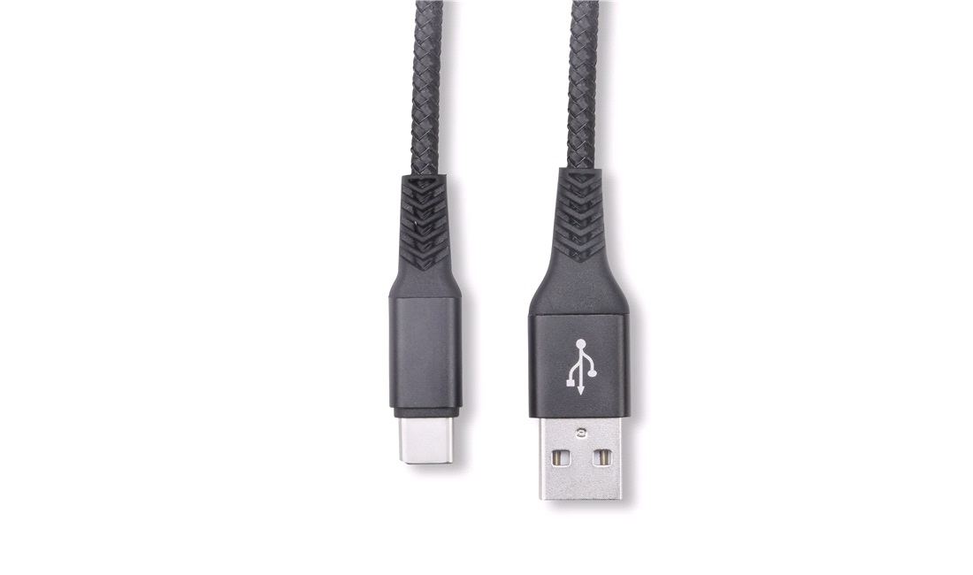 USB-kabel 1M USB-A til USB-C Stof 3A