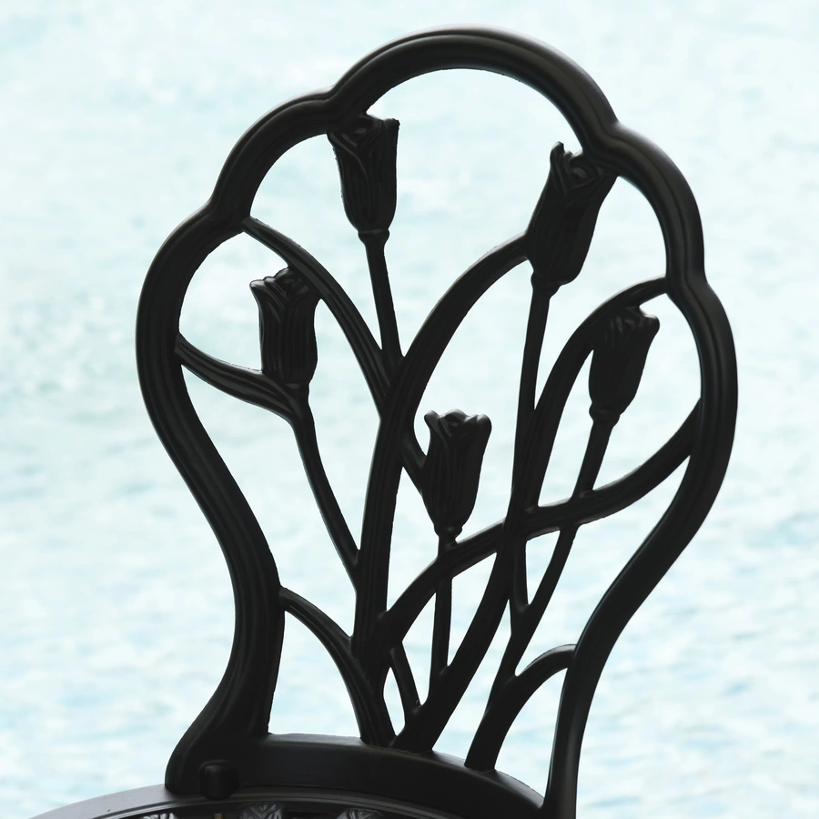 Outsunny Gartenmöbel-Set mit Blumen Design schwarz