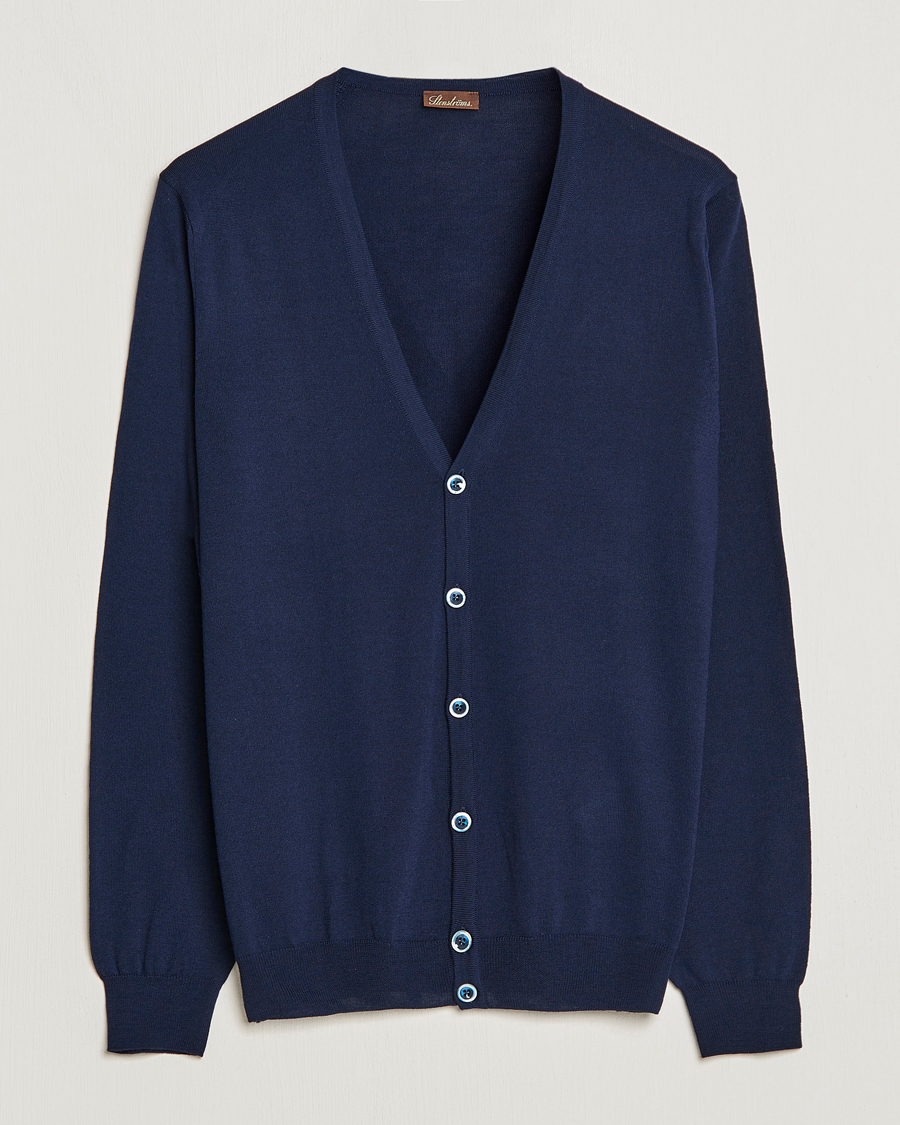 Stenströms Merino Zegna Knitted Cardigan Navy