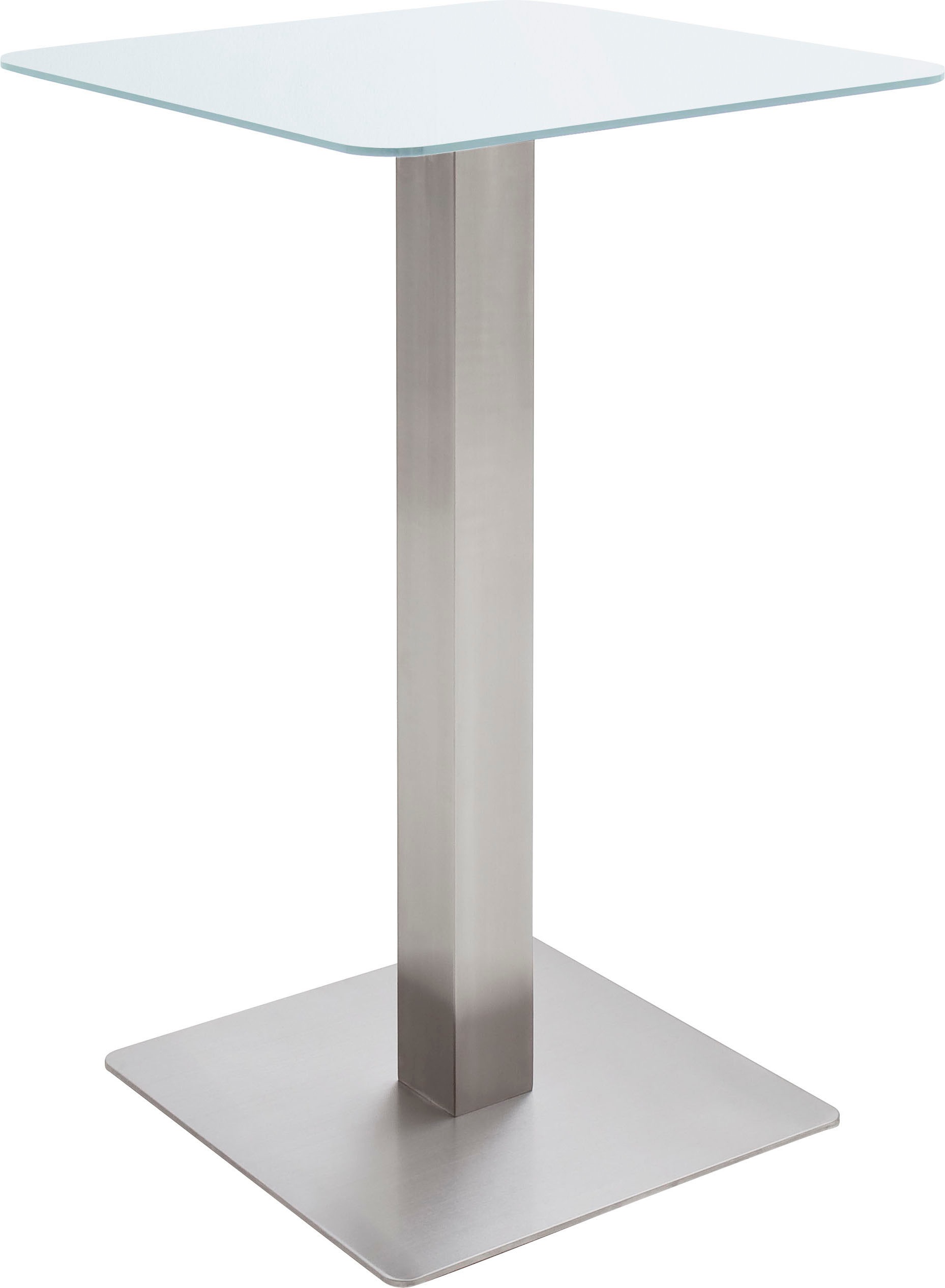 MCA furniture Bartisch »Zarina« Bartisch mit Glaskeramik Tischplatte mit Edelstahl Gestell