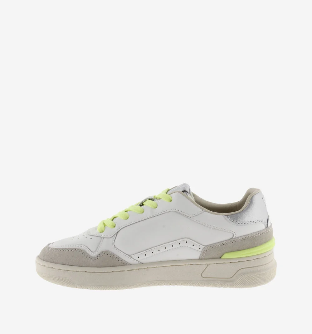 C80 - SOFT NEÓN Baskets rétro détails argent pour femme PLATA