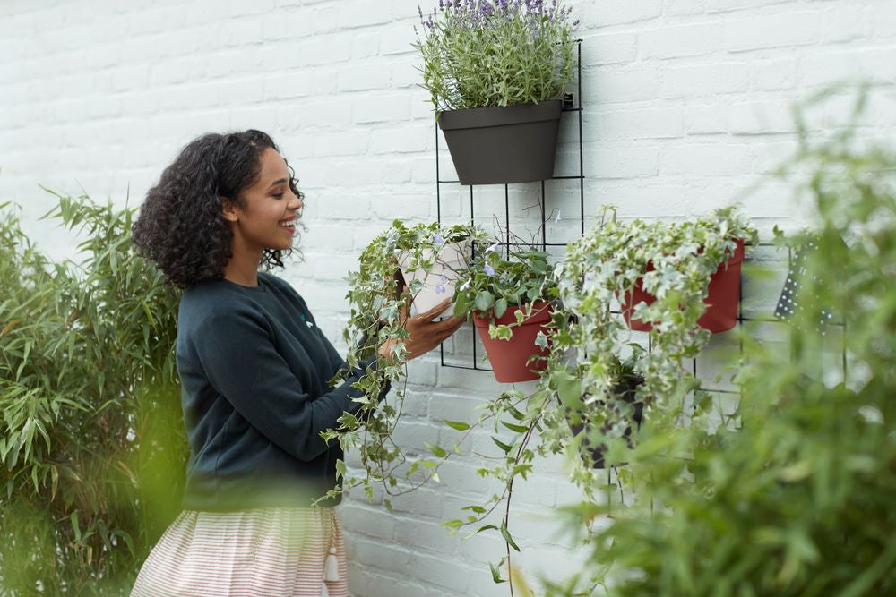 Elho muur bloempot Loft Urban antraciet 28 x 15 x 13,2 cm