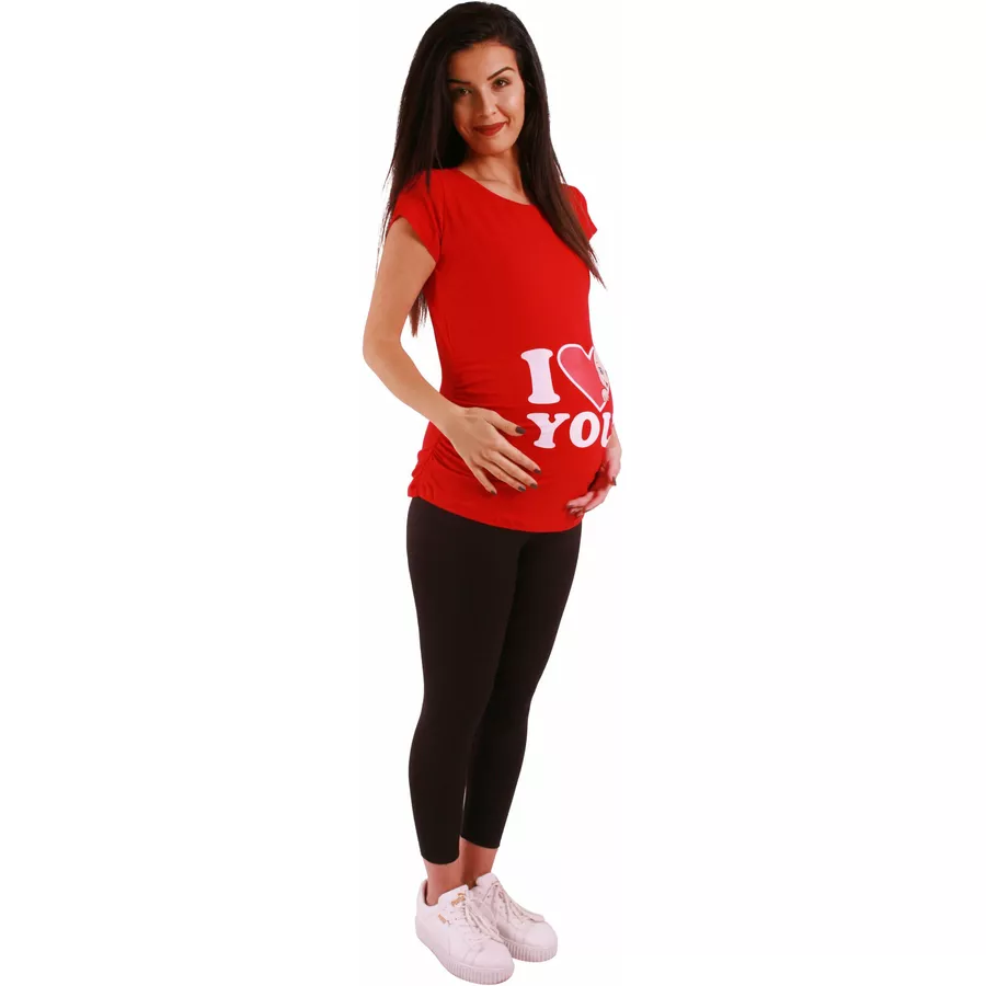 M.M.C. Umstandsshirt I Love You mit Motiv Rot