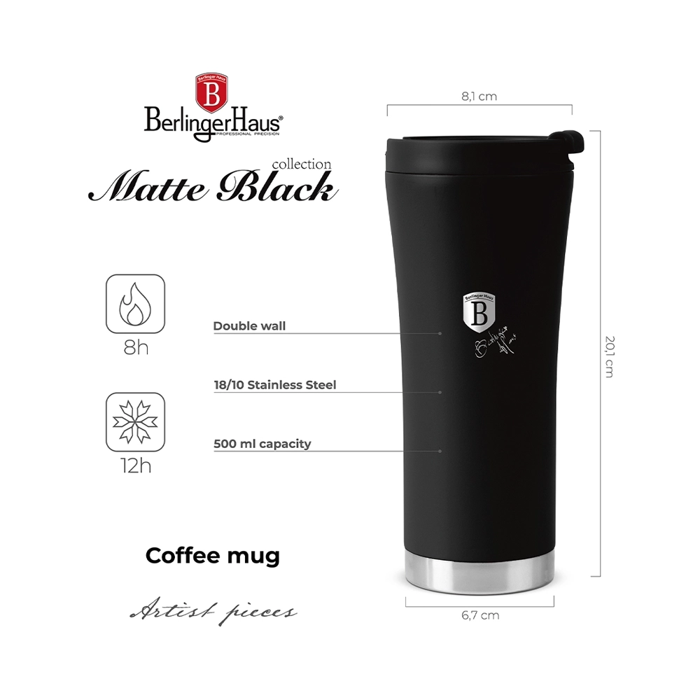 Berlinger Haus Kaffeebecher 0.5L Matte Black Collection