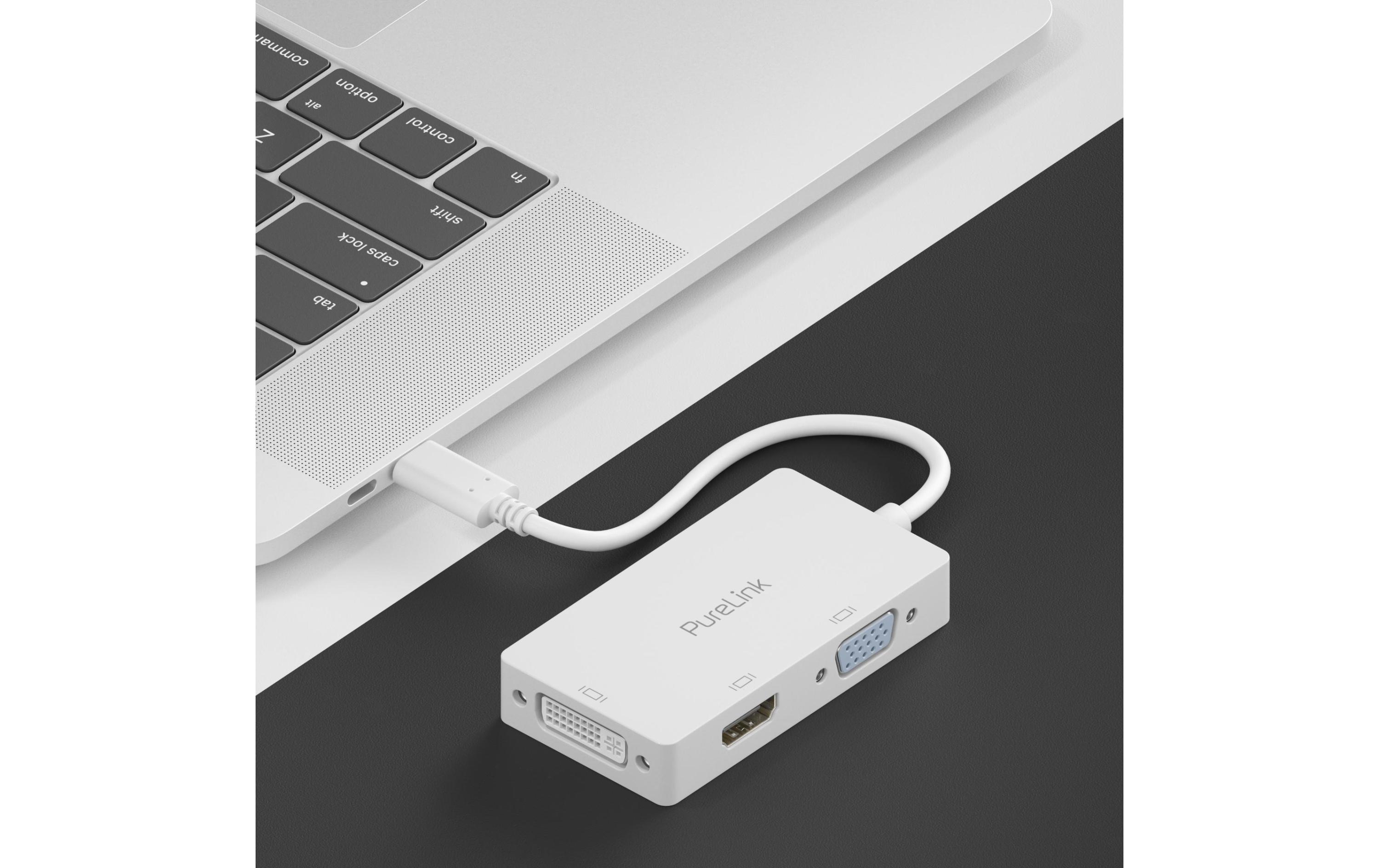 Multiadapter IS240 USB Type-C - HDMI/DVI/VGA, Weiss