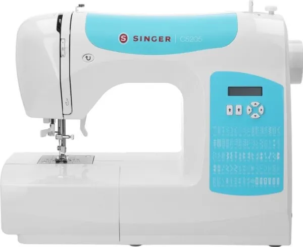 Singer C5205GR - Symaskine - 80 søm - 6 et-trins knaphuller - LCD display - grå