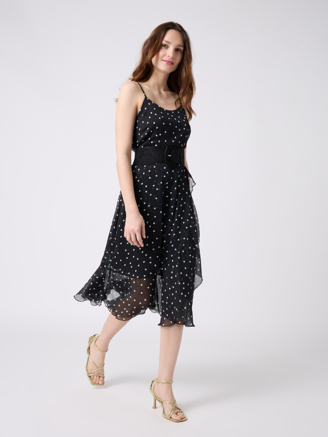 Robe midi à pois