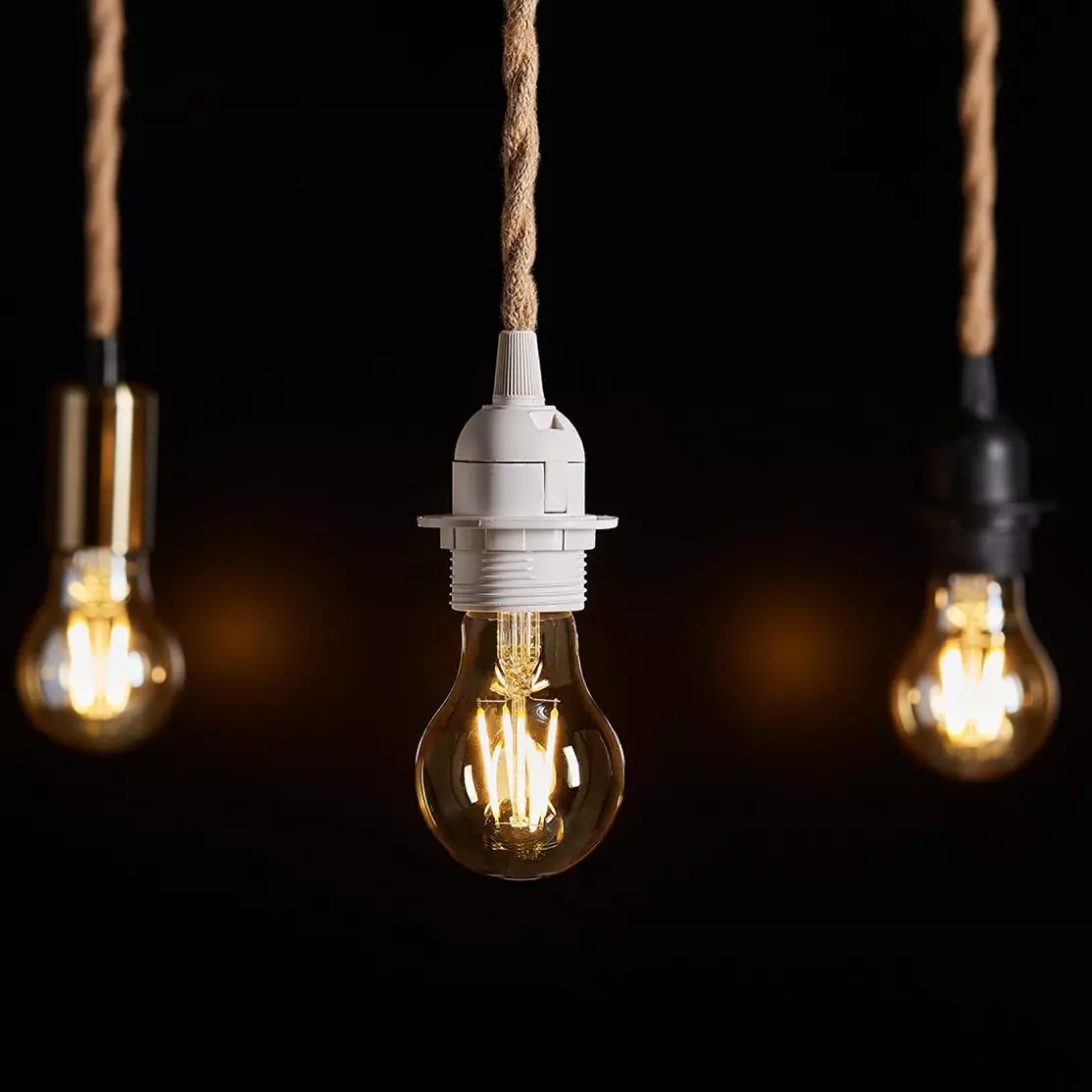 Suspension lumineuse chanvre (H90 cm) Corde Blanche