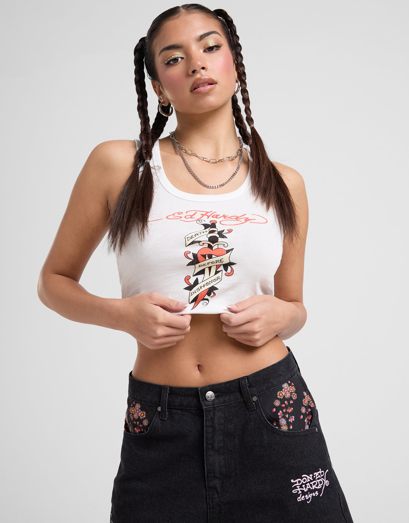 Ed Hardy Débardeur Dagger Rib Femme
