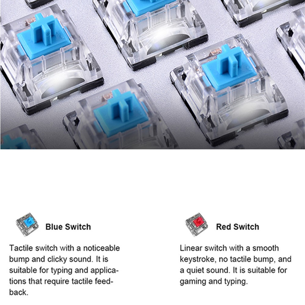 Mechanische Gaming Tastatur mit Hintergrundbeleuchtung (QWERTY) 60% Red Switches (Linear - No Click) - Schwarz