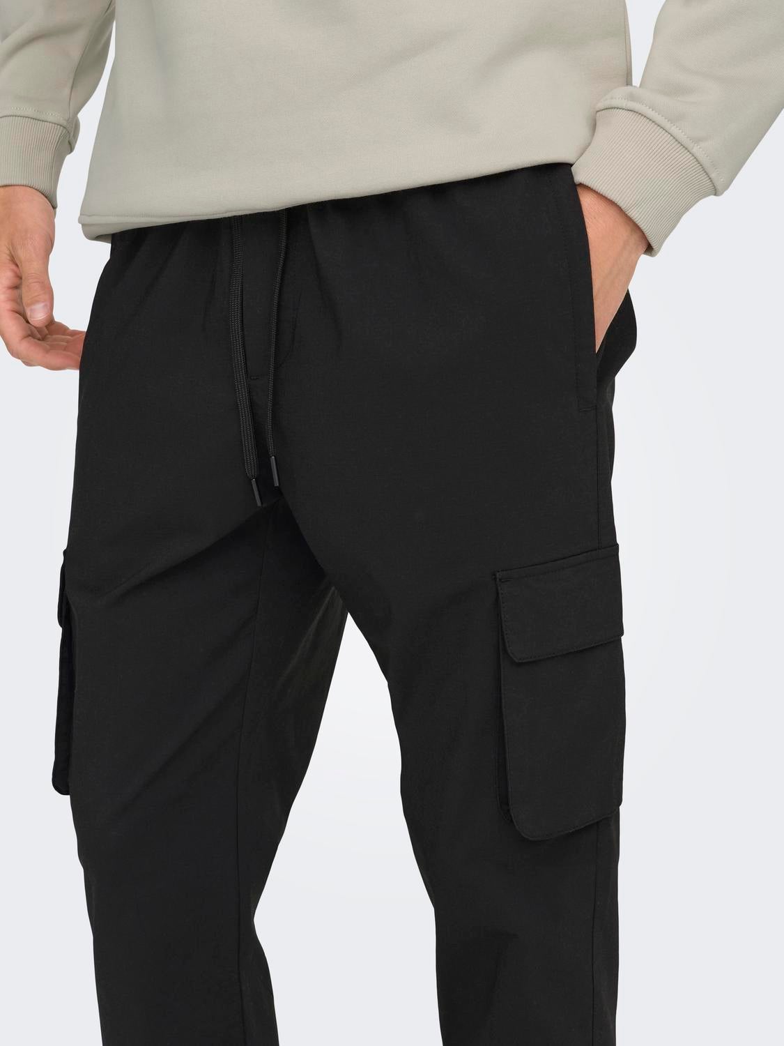 ONSCOMMON Slim Fit Cargo-Hose Black