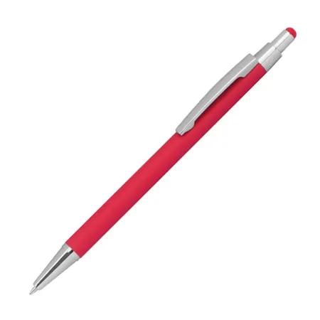 Macma Touchpen Kugelschreiber aus Metall, gummiert, rot