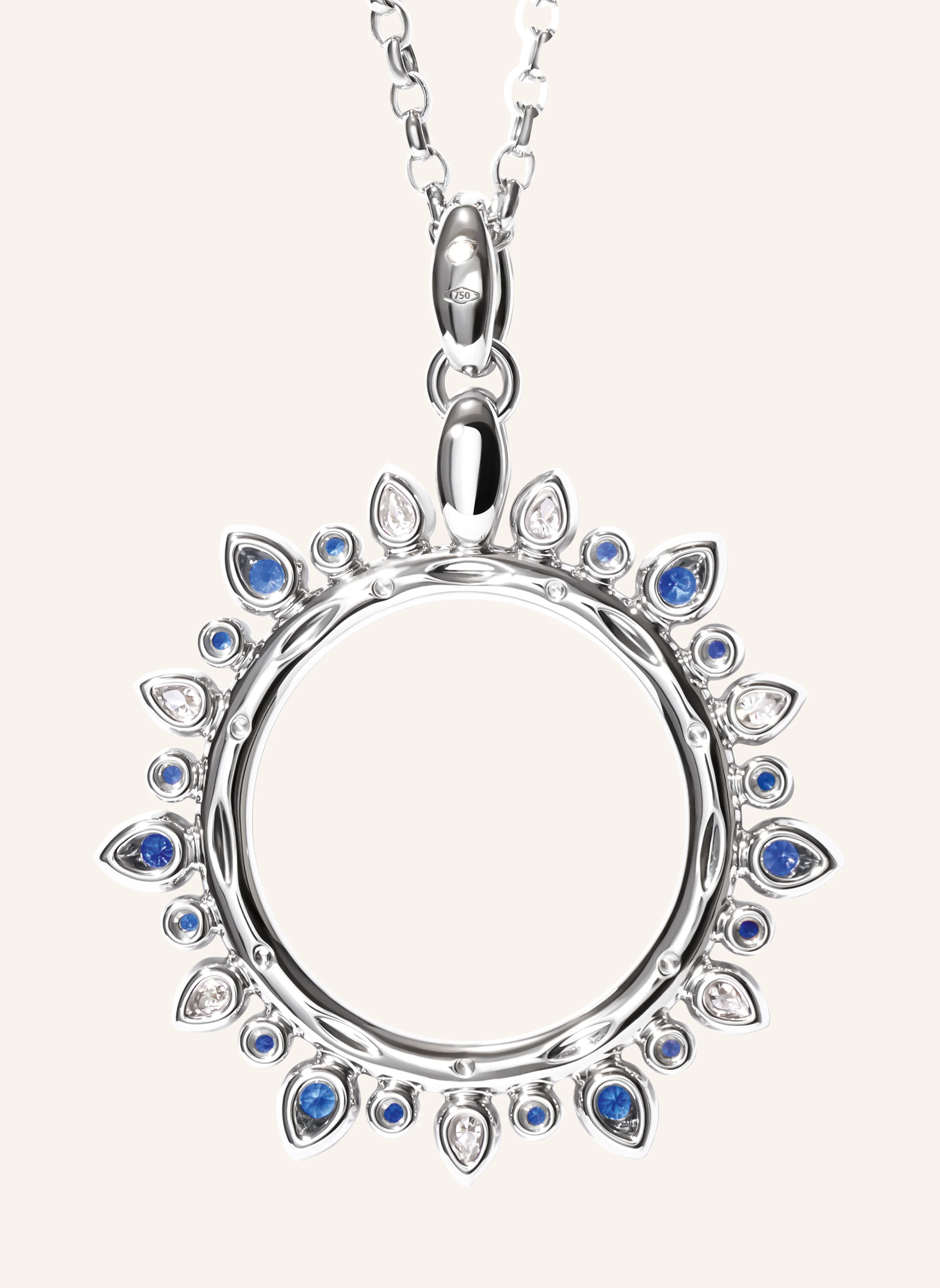 TAMARA COMOLLI Anhänger PENDANT GYPSY 'OCEAN' SUN LARGE 18K Weißgold