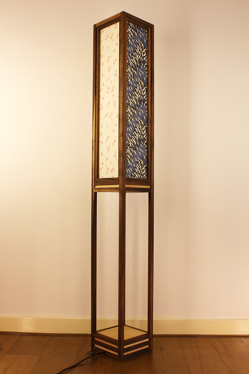 Vloerlamp Ginza walnut