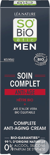 So'Bio Étic Men Soin Complet Anti-Âge Hêtre Bio Et Jus D'Aloe Vera Tube 50ml