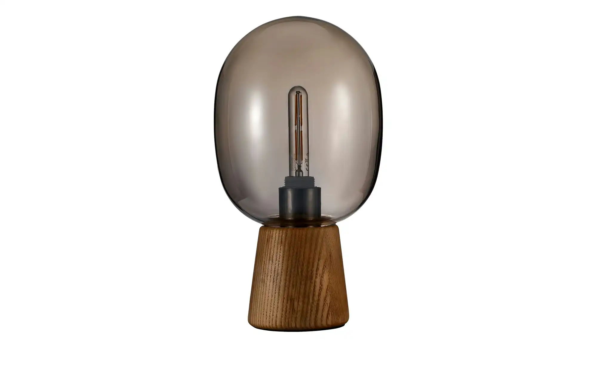 Tischleuchte, 1-flammig, Rauchglas