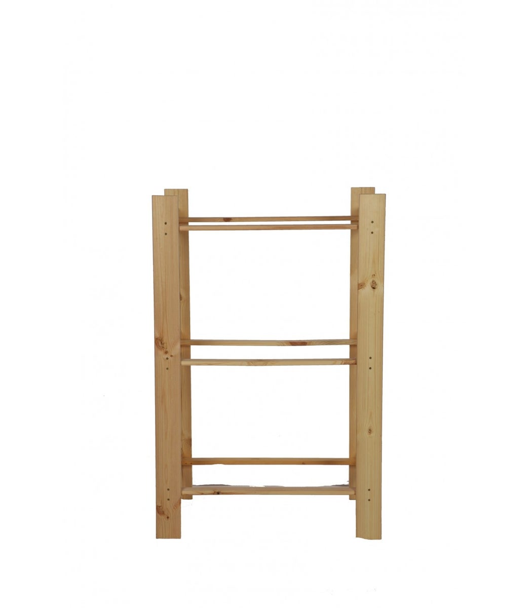 PROREGAL Drankkrattenrek Pinepeak HxBxD 107,4 x 70 x 38,8 cm Voor 3 kratten Dennenhout Naturel