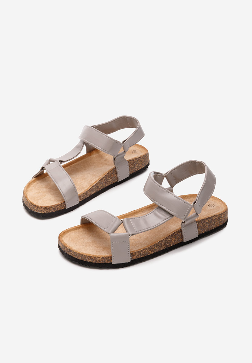 Sandales plates grise Demia