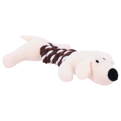 Freezack Hundespielzeug Plüsch Hund mit Seil 32cm