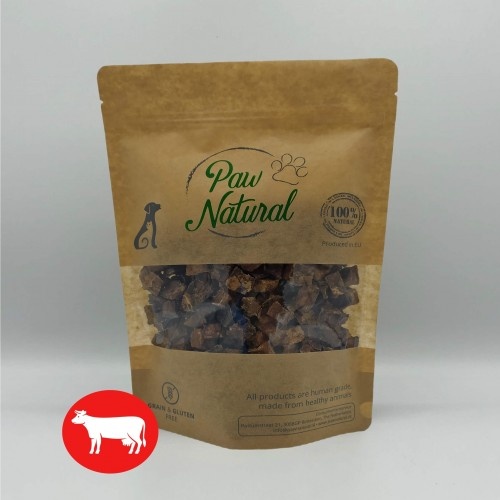Cubos naturais Paw com sabor de pulmão de vaca para cães