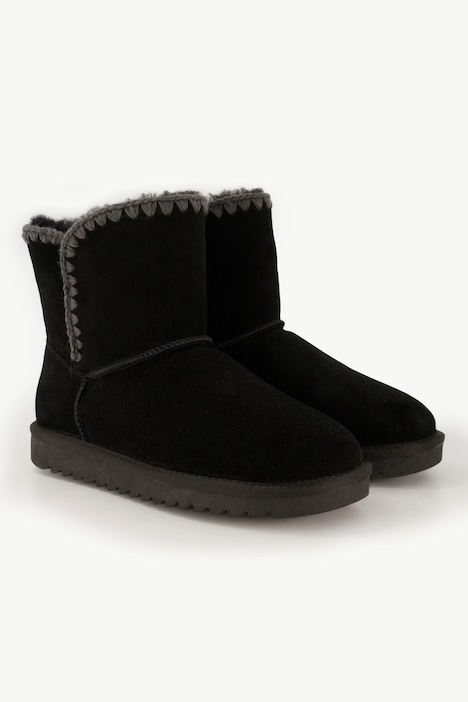 Ara Lammfell-Boots, Veloursleder, Stickerei, Weite H