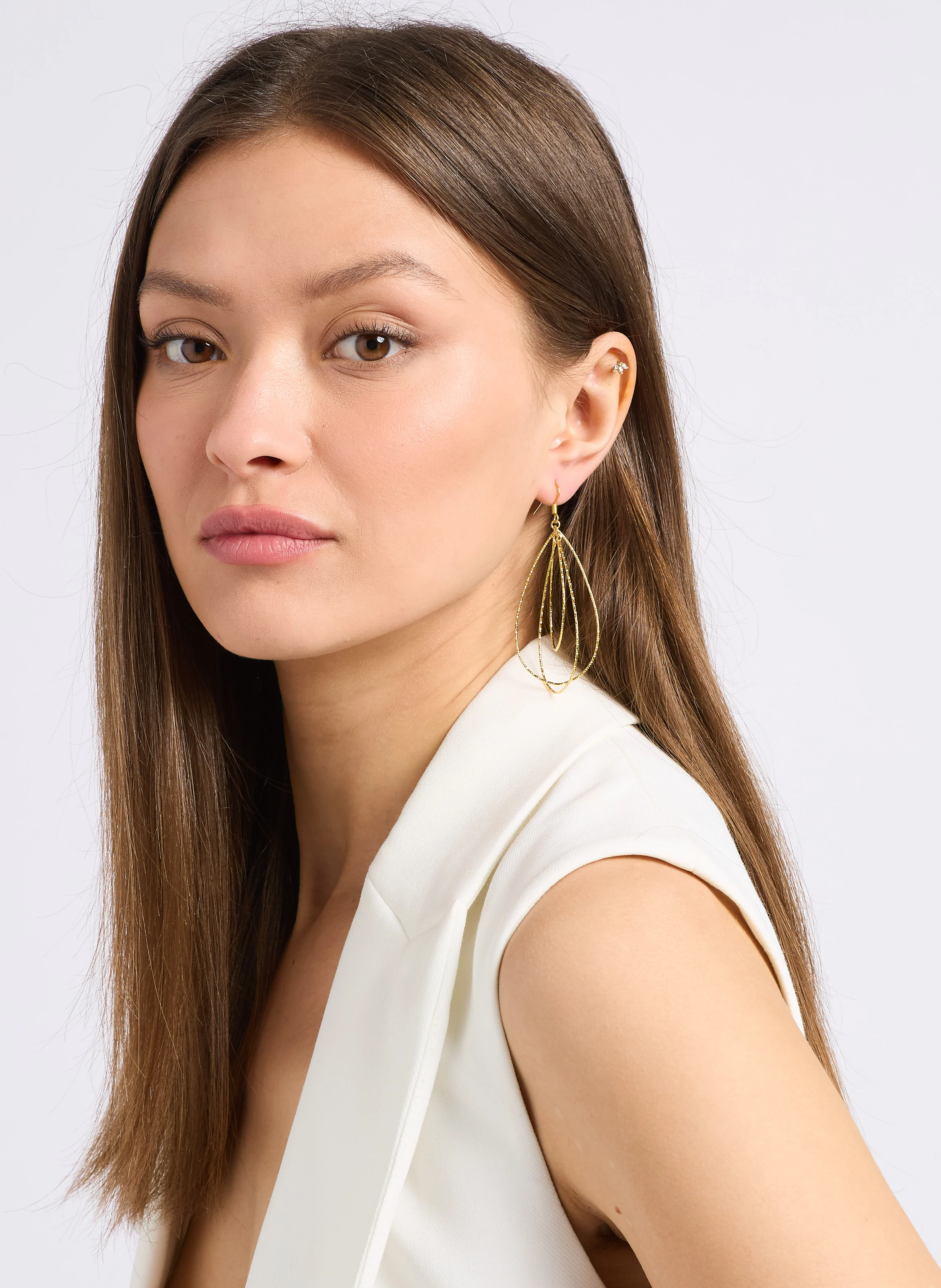 DISCO - Boucles d'oreilles gouttes en laiton doré | Doré