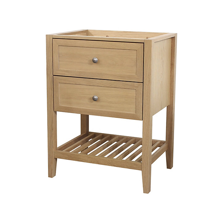 Meuble sous vasque à poser GoodHome Perma chêne 60 cm + Plan vasque GoodHome Nira noir