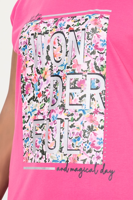 T-Shirt, oversized, farbiger Print, Rundhals