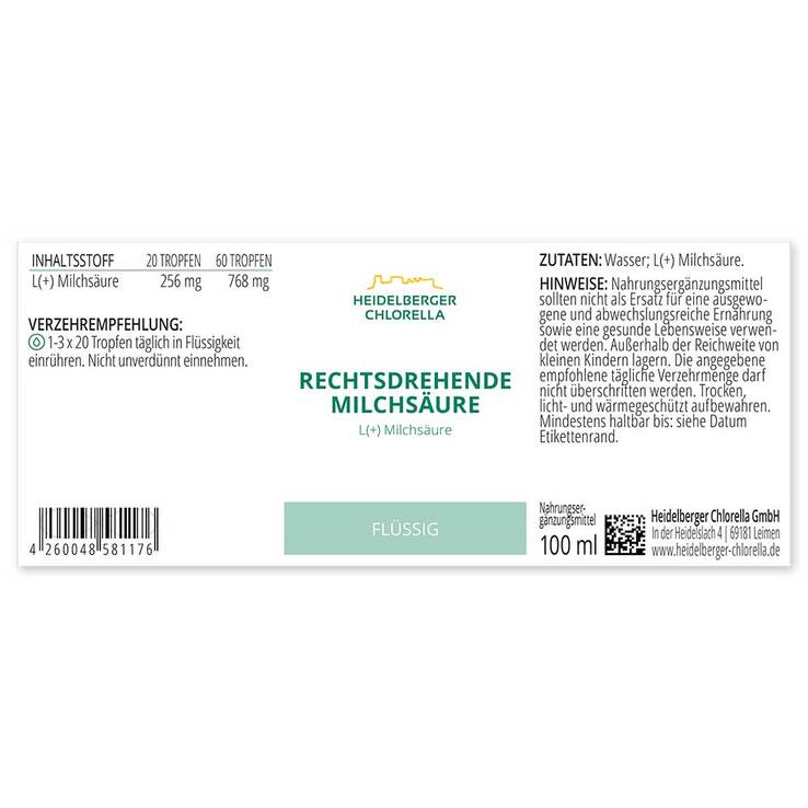 Rechtsdrehende Milchsäure, 100 ml