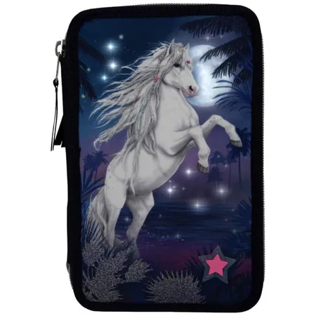 Depesche Miss Melody 3-Fach Federtasche LED Glitter Ocean
