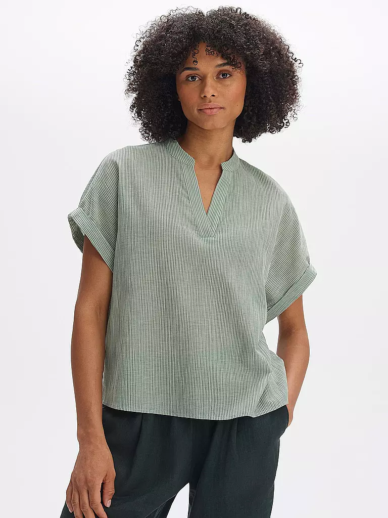 OPUS Blusenshirt FLANDRA STRIPE hellgrün